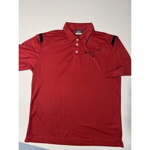 Texas Longhorns Football Nike Dri-Fit Polo Golf Shirt Red Mens Size Medium